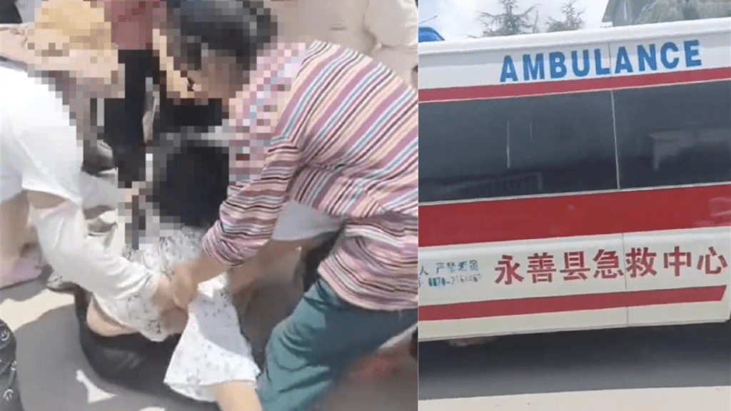 雲南6人疑跌入沼氣池中毒死亡，家屬傷心攤坐在地上。