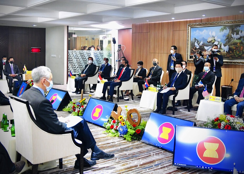 東盟緊急會議討論緬甸局勢。AP圖