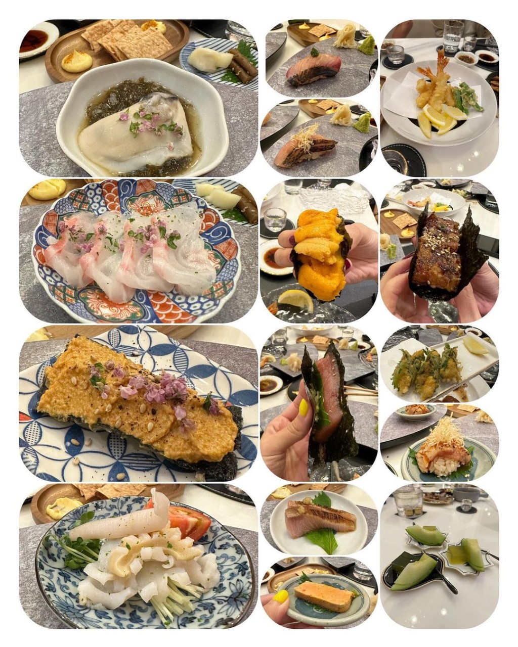区文诗与好友大叹高级日式料理。