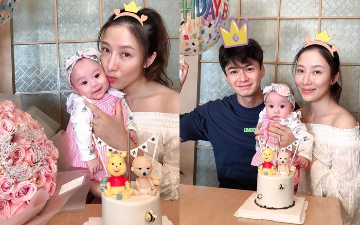 小珍珠笑得開心又甜蜜，大家都感受到楊怡一家有多幸福。