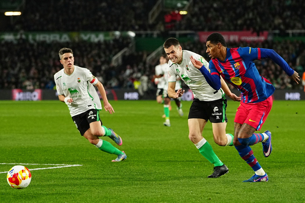 拉舒福特今場正選上陣,於67分鐘退下火線。美聯社 拉舒福特今場正選上陣,於67分鐘退下火線。美聯社