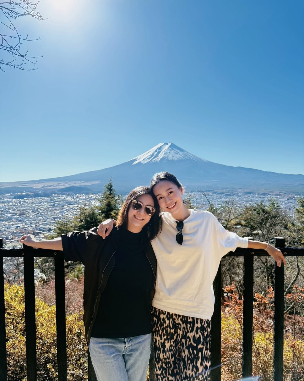 黃心穎搭住黃心慧肩膀。 黃心穎搭住黃心慧肩膀。