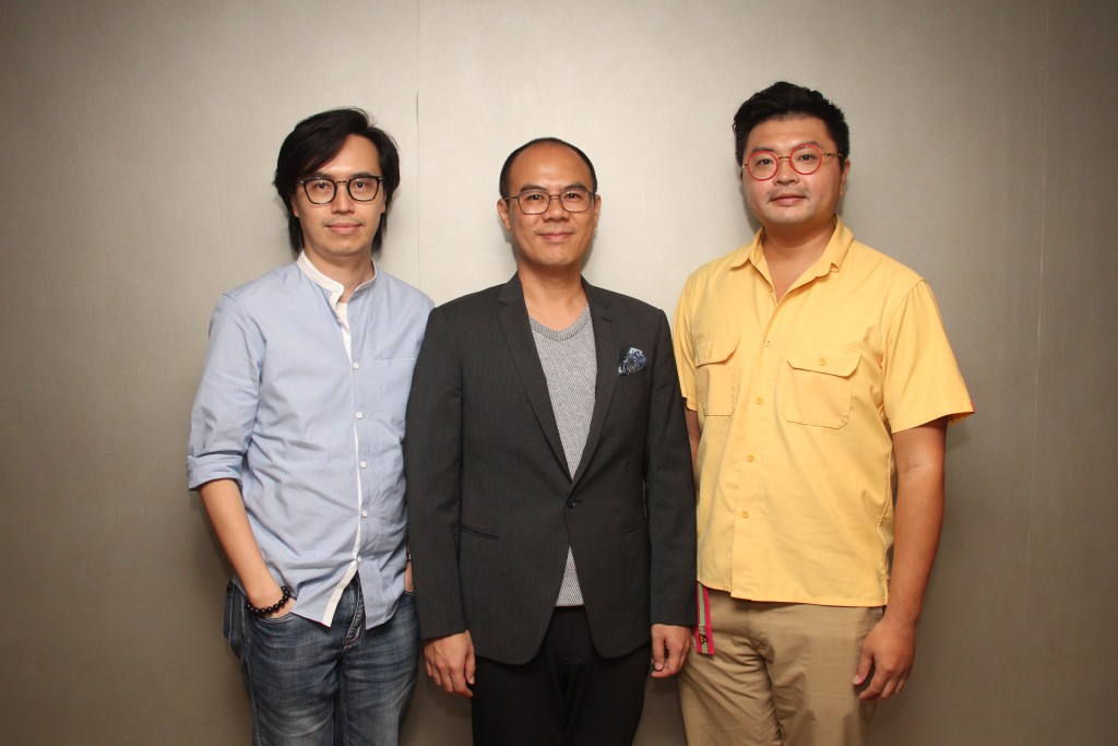 三位導演10多年前已合作開製作公司,自然特別有默契,家輝大讚他們在現場分工做得好,(左起)黎兆鈞負責跟演員溝通;劉永泰主要負責機器;施柏林則宏觀睇整體畫面。