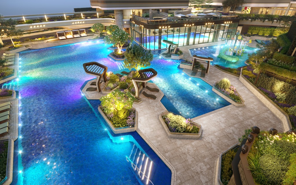 「Poolside Club」內眾多為小朋友而設的水上玩樂設施。 「Poolside Club」內眾多為小朋友而設的水上玩樂設施。
