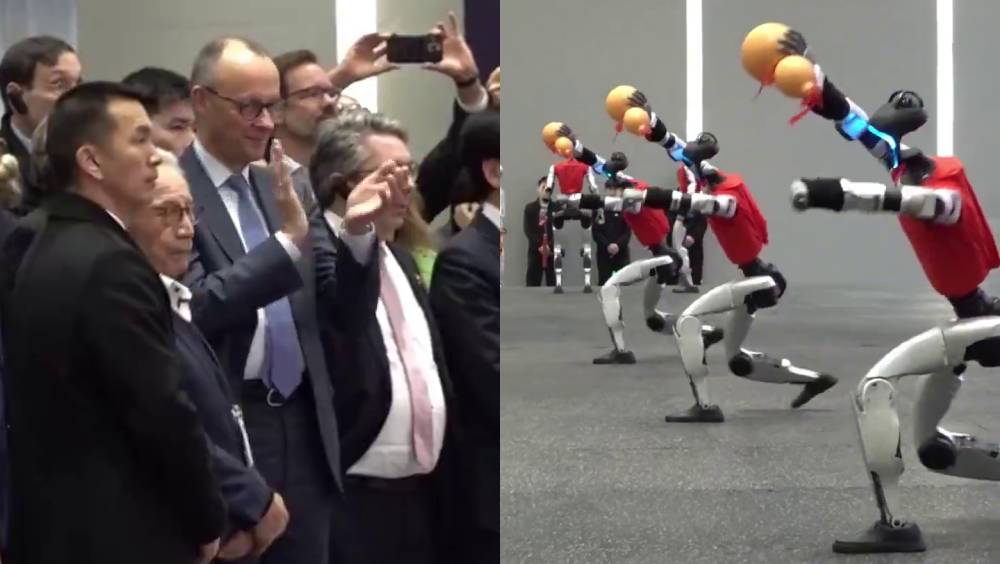 德國總理參觀宇樹科技。 網片截圖