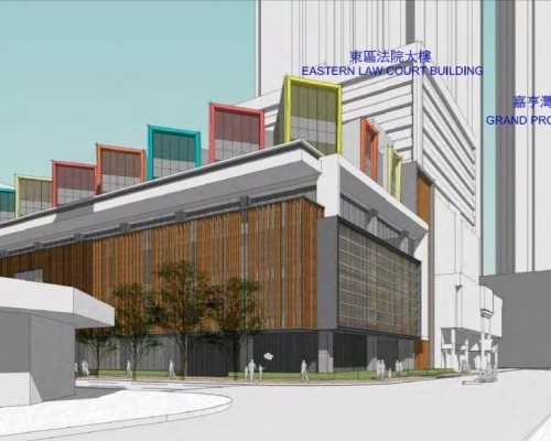 鯉景灣綜合大樓模擬圖。　