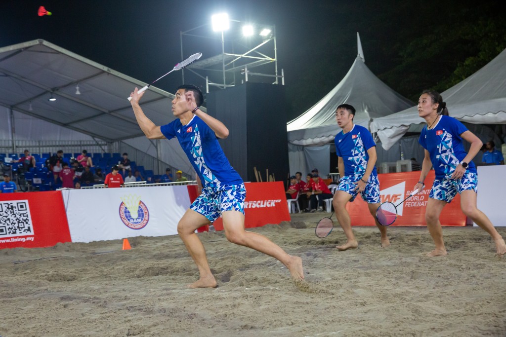 香港队在世沙运「户外羽毛球」亚洲区资格赛小组两战全胜。 香港羽毛球总会图片