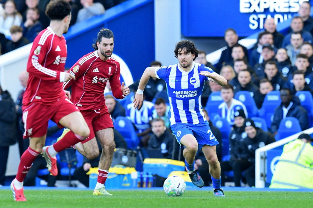 利物浦周六英超联作客以1:2不敌白礼顿，联赛劣绩持续。法新社