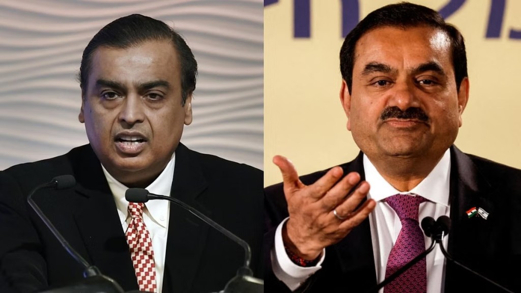 印度信實集團董事長安巴尼（左）取代同樣來自印度的富豪、有「印度煤王」之稱的阿達尼（Gautam Adani），重返亞洲首富寶座。