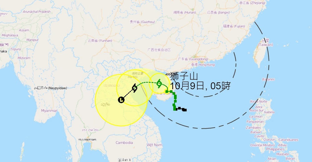 獅子山雖然漸遠,風力卻有增無減。天文台圖片