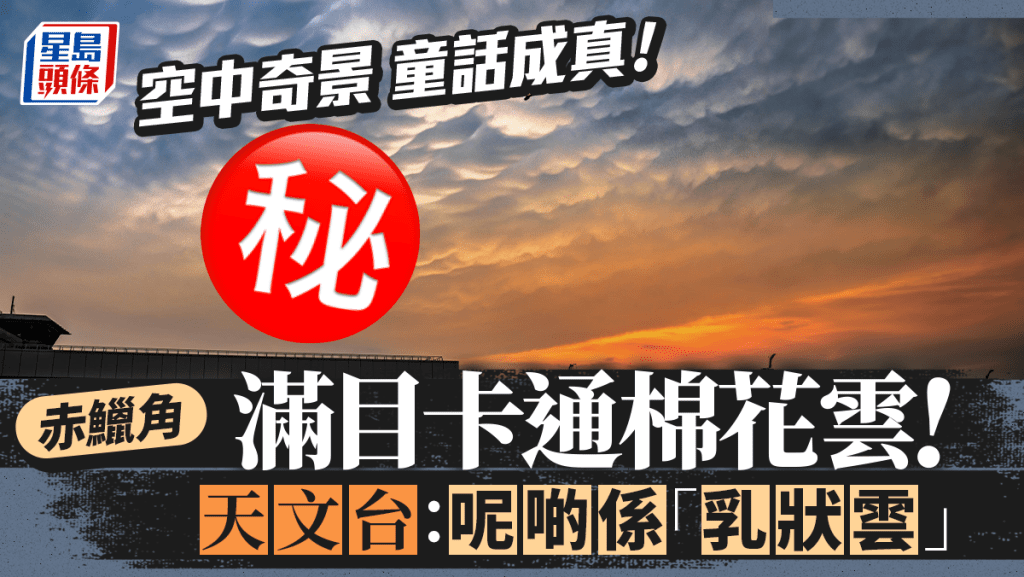 空中奇景 漫天泡泡 赤鱲角满目卡通棉花云 天文台：呢啲系「乳状云」