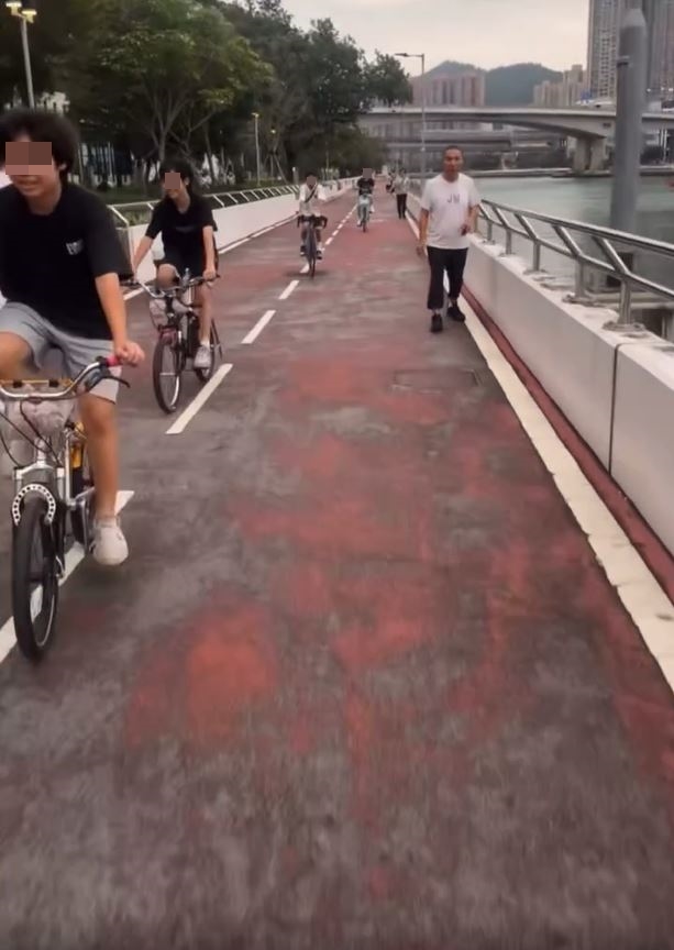 遇襲男途人未及反應，目送「子彈仔」駛過。Threads「7_nam_25676767」影片截圖
