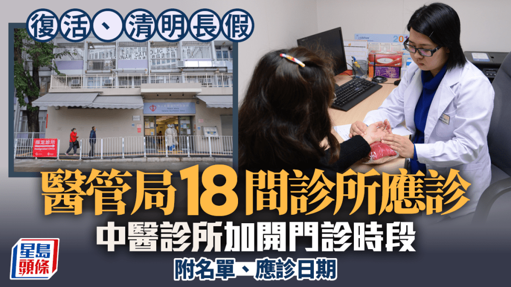復活清明長假｜醫管局18間診所提供服務  中醫診所加開門診診症時段( 附名單 )