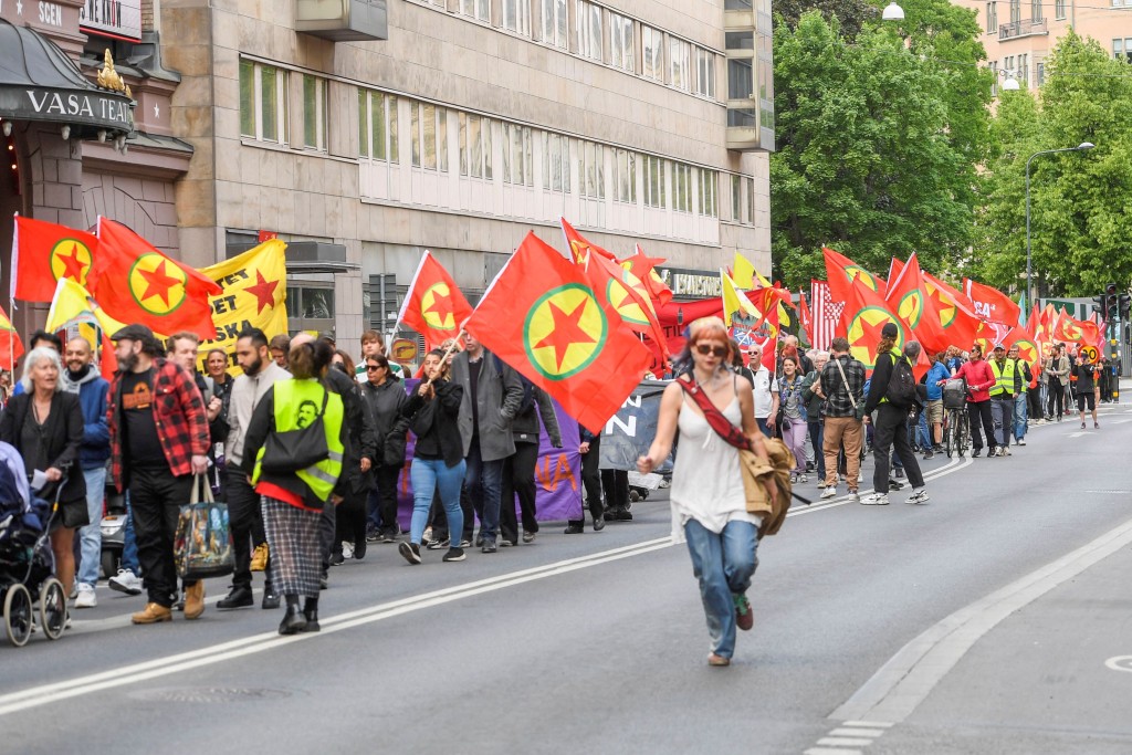 斯德哥爾摩有群眾集會，反對瑞典加入北約。 路透社