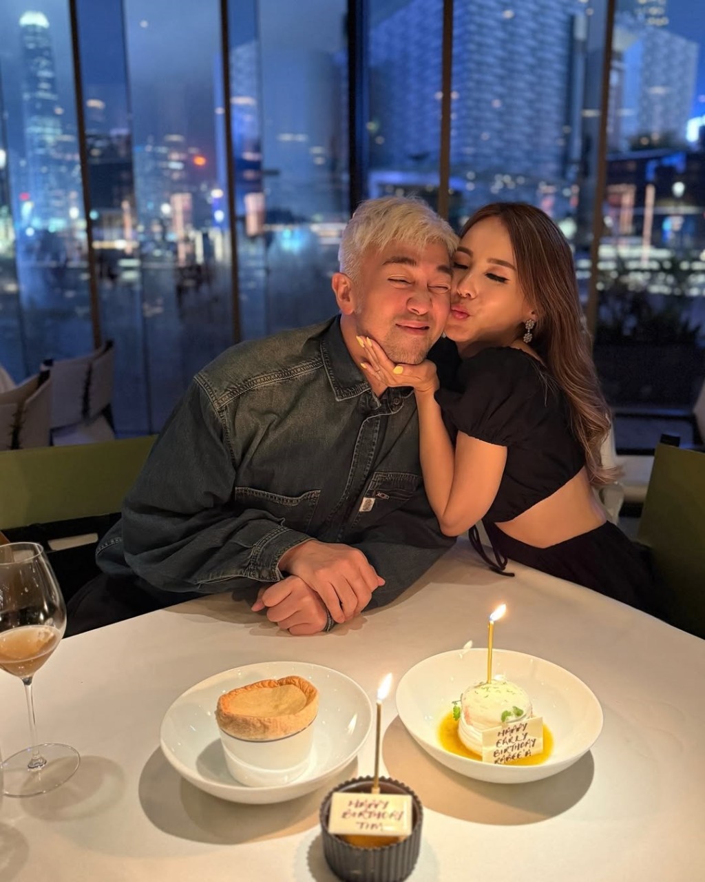 楊洛婷和老公好恩愛。 楊洛婷和老公好恩愛。