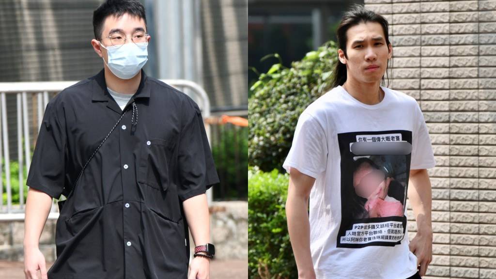 被告卓嘉豪(左)及簡梓濱(右)。盧江球攝