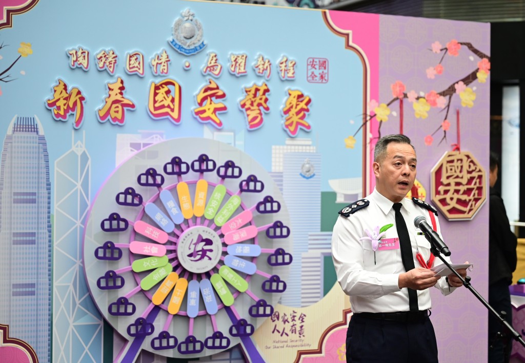 警务处处长周一鸣于开幕礼上致辞。