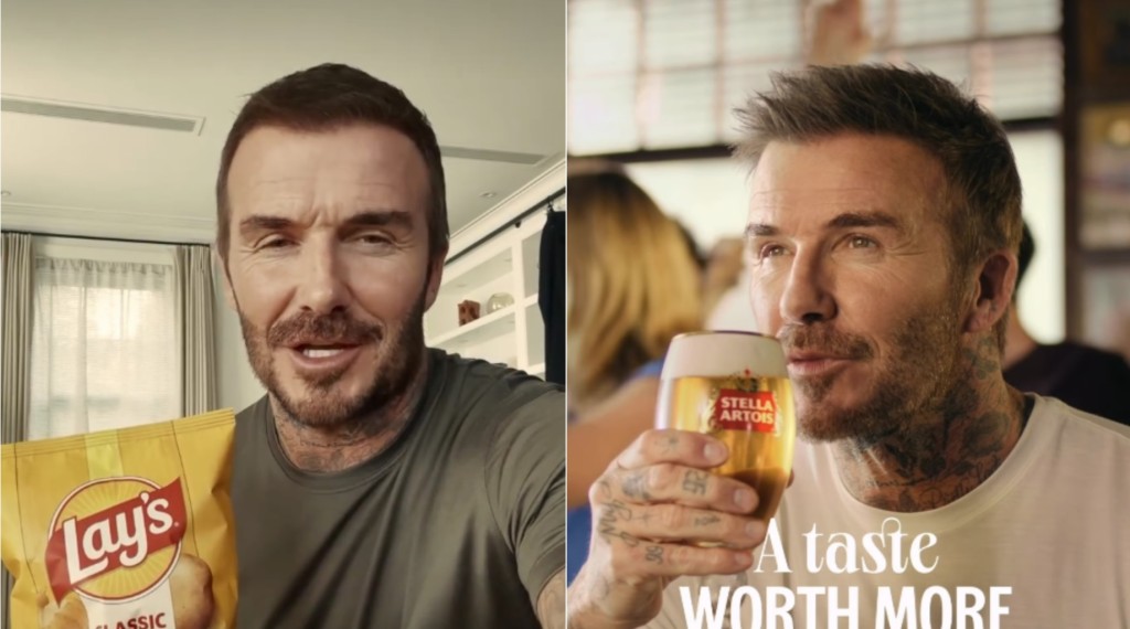 碧咸籍2026世界杯猪笼入水。davidbeckham@instagram / Lay's Football@instagram