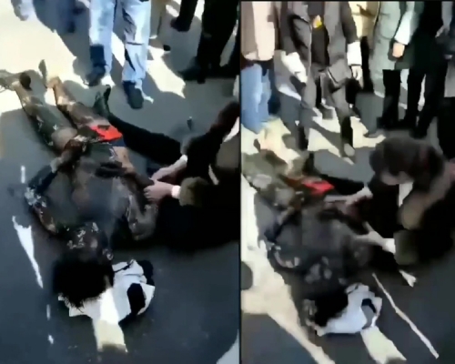 新郎被恶搞后满物墨汁，心急地跑上兰海高速公路准备走捷径回家，在高速公路被一辆宝马车撞倒。（网图）