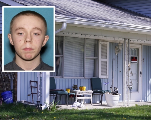 大批探员到霍尔(小图)的寓所搜查搜集证据。AP