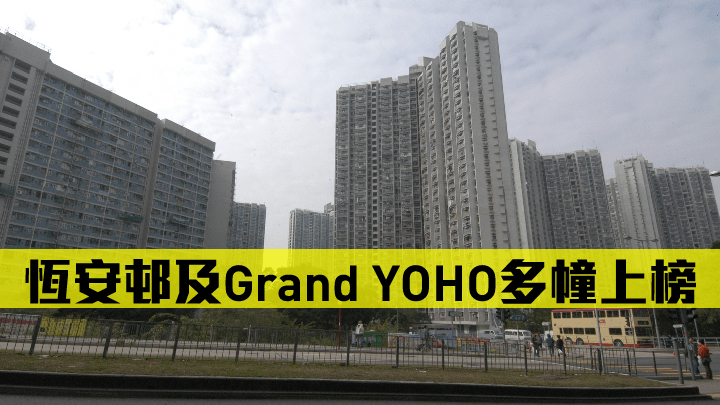 恆安邨新增4座上榜。
