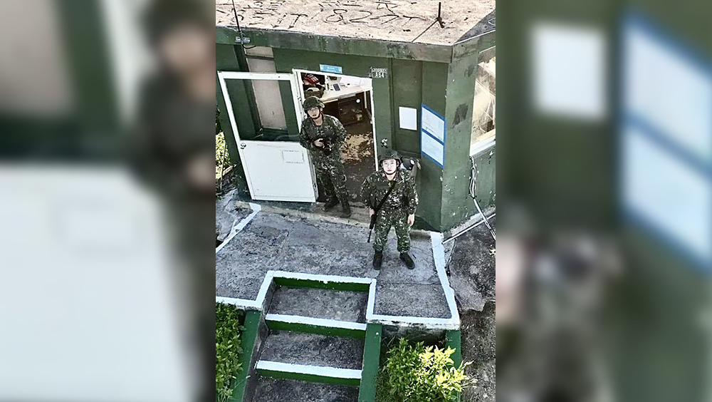 网传「台哨所遭空拍机摄录」。