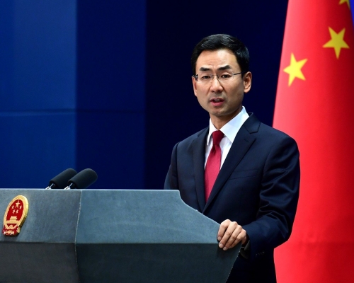 北京外交部發言人耿爽指將對參與軍售美國公司實施制裁。網上圖片