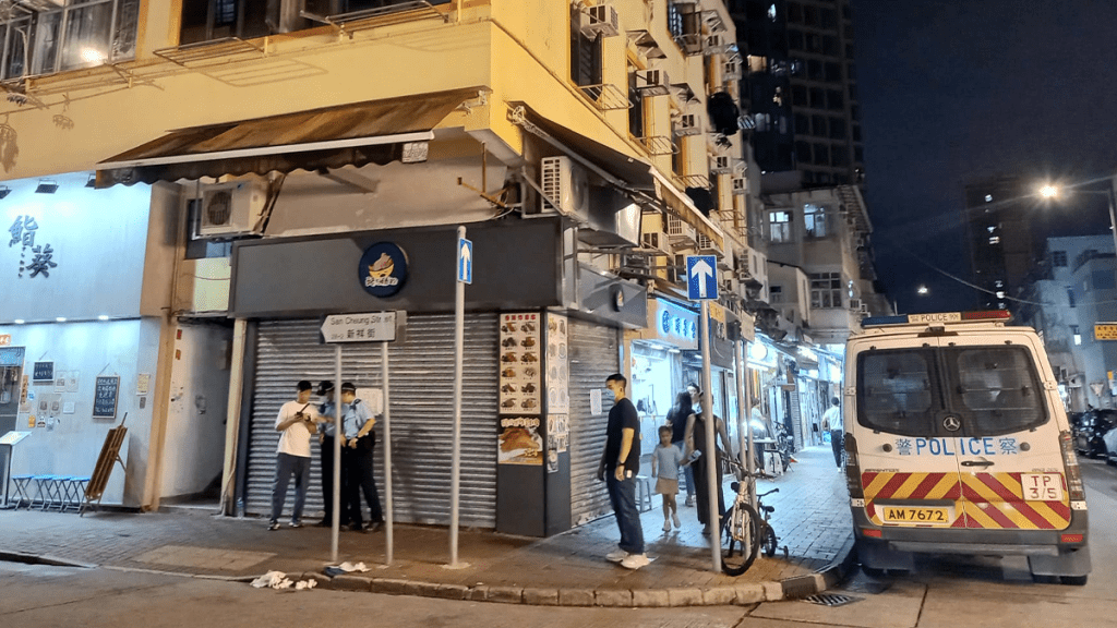 上水發生傷人案，一名男子遇襲遭斬傷手腳。