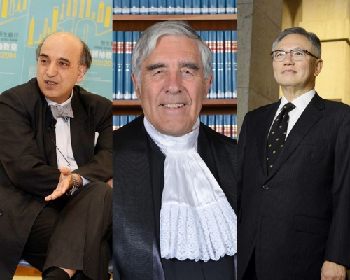 (左起)包致金、范理申及鄧楨獲續任終院非常任法官。資料圖片