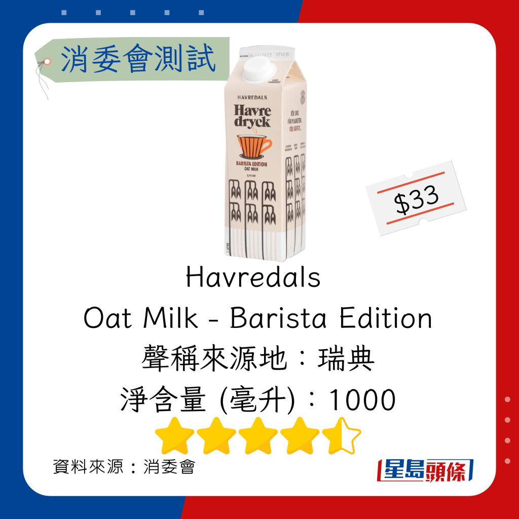 Havredals Oat Milk - Barista Edition（燕麥奶）
