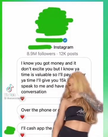 私訊者出錢求對話。