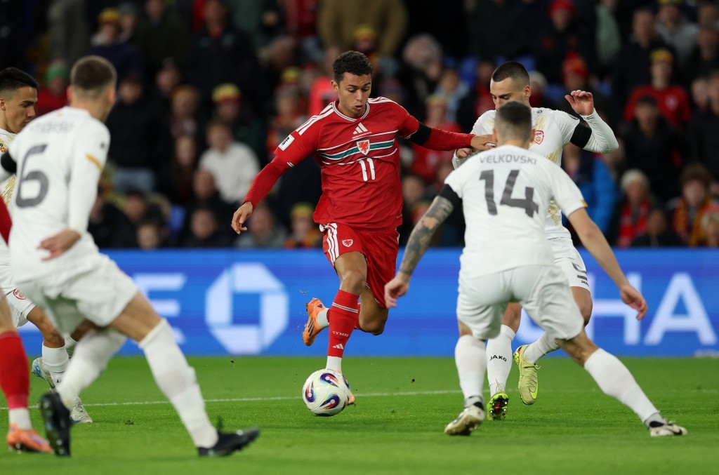 威尔斯以7：1击败北马其顿。路透社