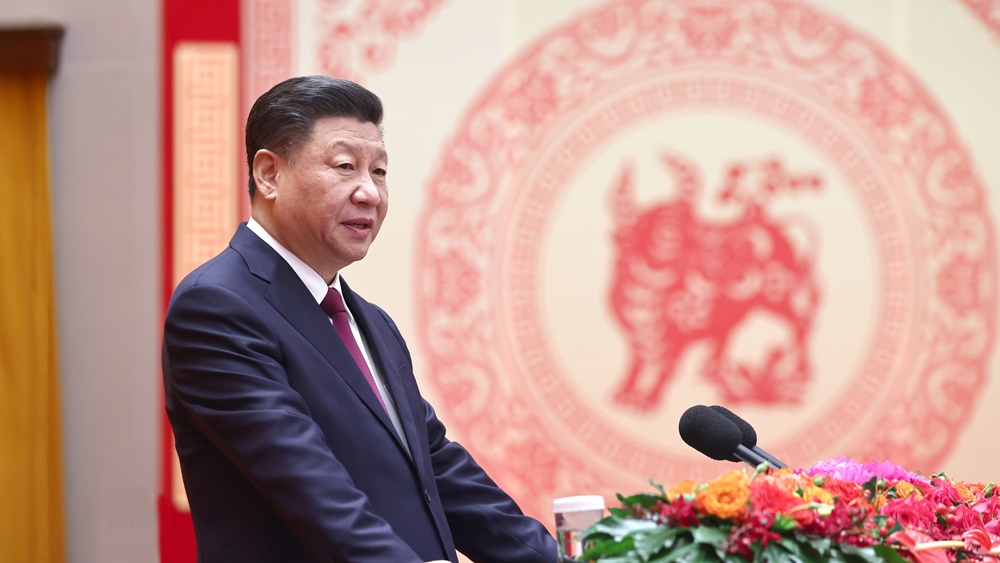 習近平表示,過去100年,中共向人民、向歷史交出了一份優異的答卷。新華社資料圖片