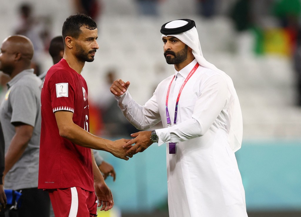 卡塔爾球員感到很失望。REUTERS