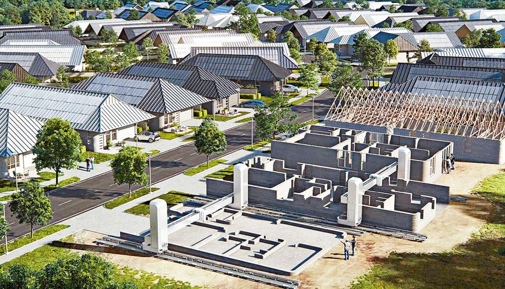 德州奥斯汀的3D打印房屋区预想图。