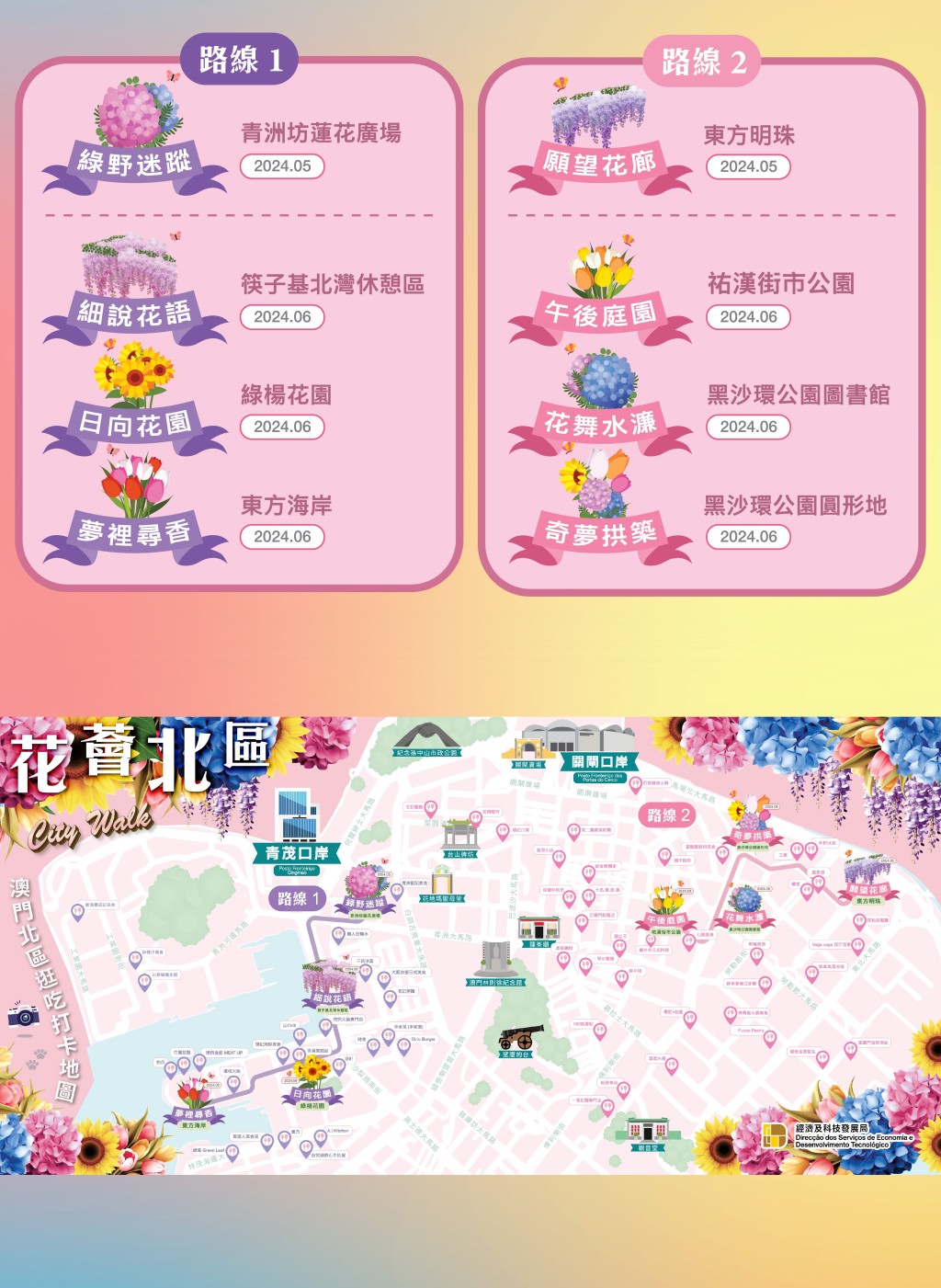 「花薈北區」的路線解說及地圖。