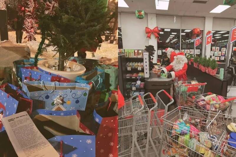 一群裝扮成聖誕老人的蒙面人闖入超市，搶走價值約3000美元的食物。Instagram／@soulevementsdufleuve