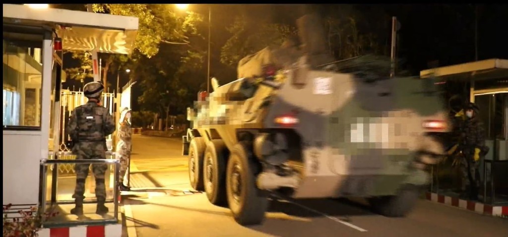 解放軍駐港部隊影片截圖