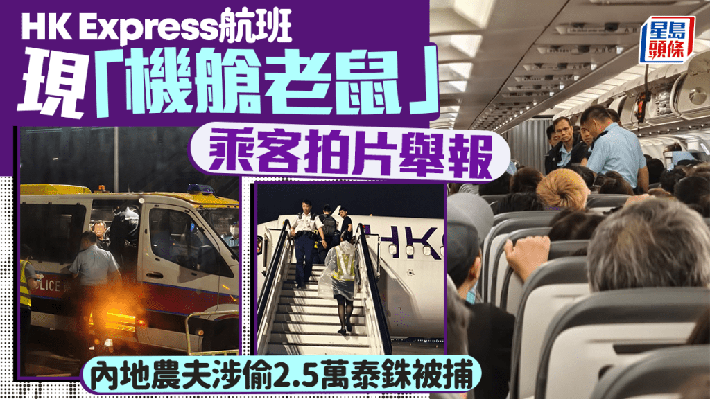 香港快运曼谷返港航班遭「机舱老鼠」搜掠 内地农夫涉偷2.5万泰铢 乘客拍片举报人赃并获