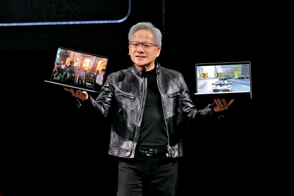 Nvidia行政总裁黄仁勋昨日在台北GTC大会上，介绍配备RTX Spark「超级晶片」的笔记型电脑。