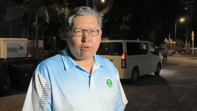 香港建造業總工會理事長周思傑趕到地盤了解情況。 香港建造業總工會理事長周思傑趕到地盤了解情況。