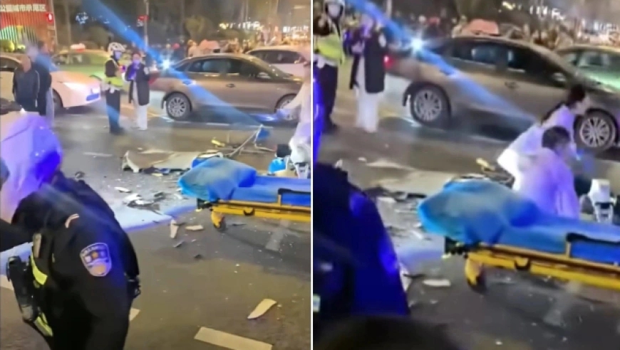 成都19歲男無牌駕駛，衝燈釀1死6傷。