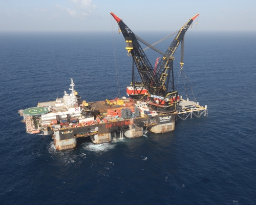 地中海上其中一個天然氣平台。網圖