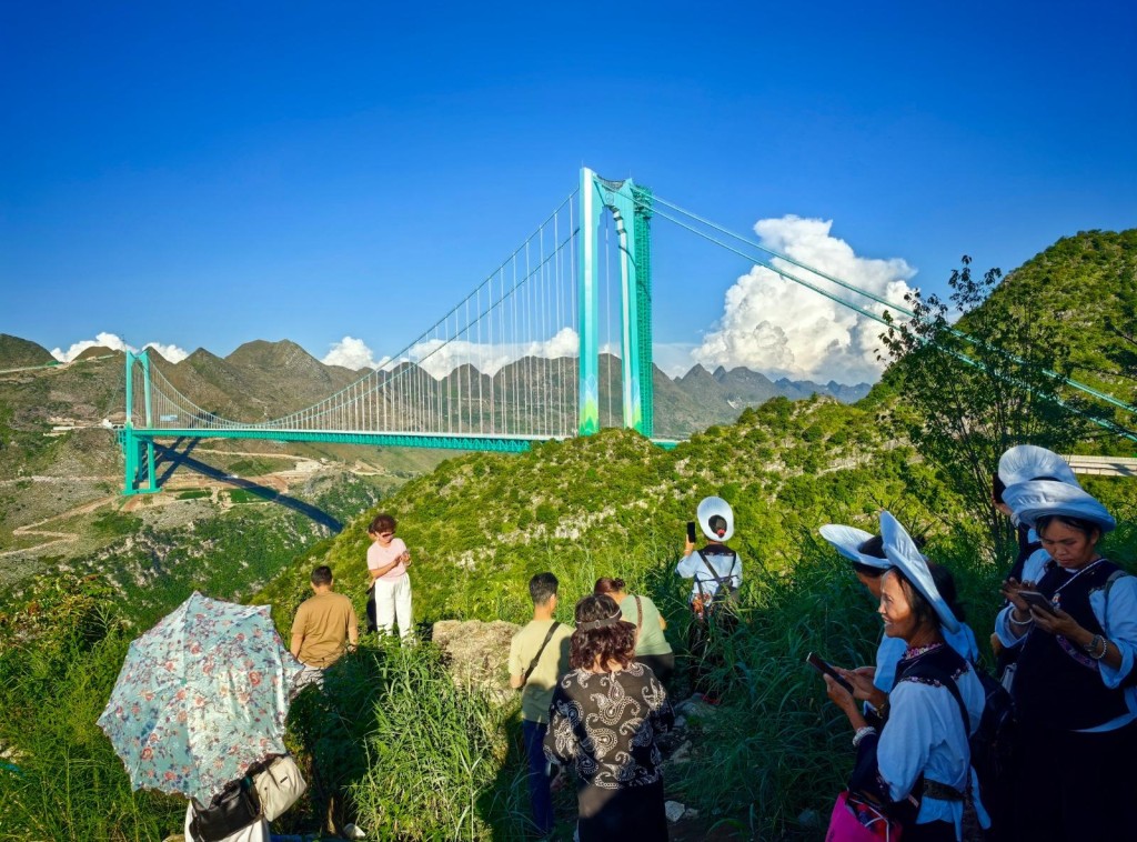 貴州花江峽谷大橋。新華社 貴州花江峽谷大橋。新華社