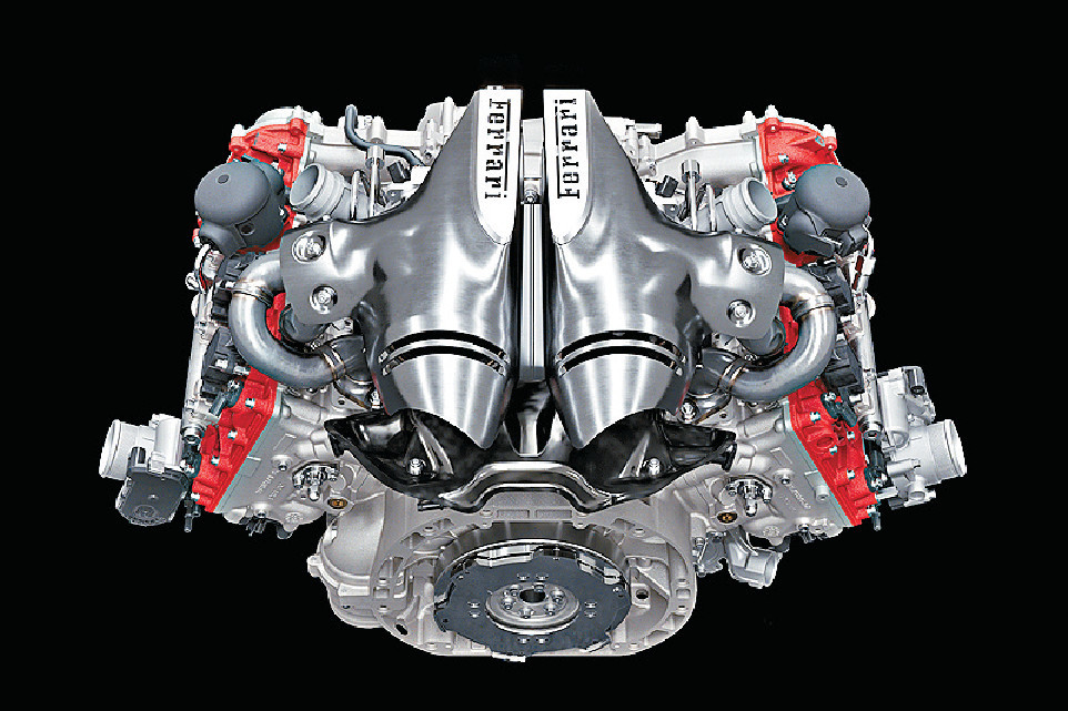 ■3公升V6雙Turbo引擎採用120度夾角設計。