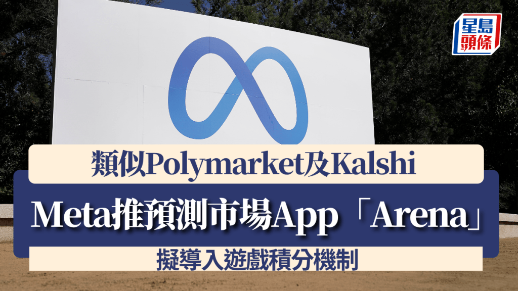 Meta推預測市場App「Arena」 類似Polymarket及Kalshi  擬導入遊戲積分機制 