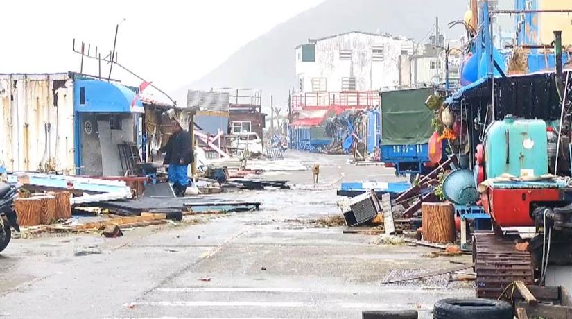 台风「小犬」在台湾造成严重破坏。中时新闻