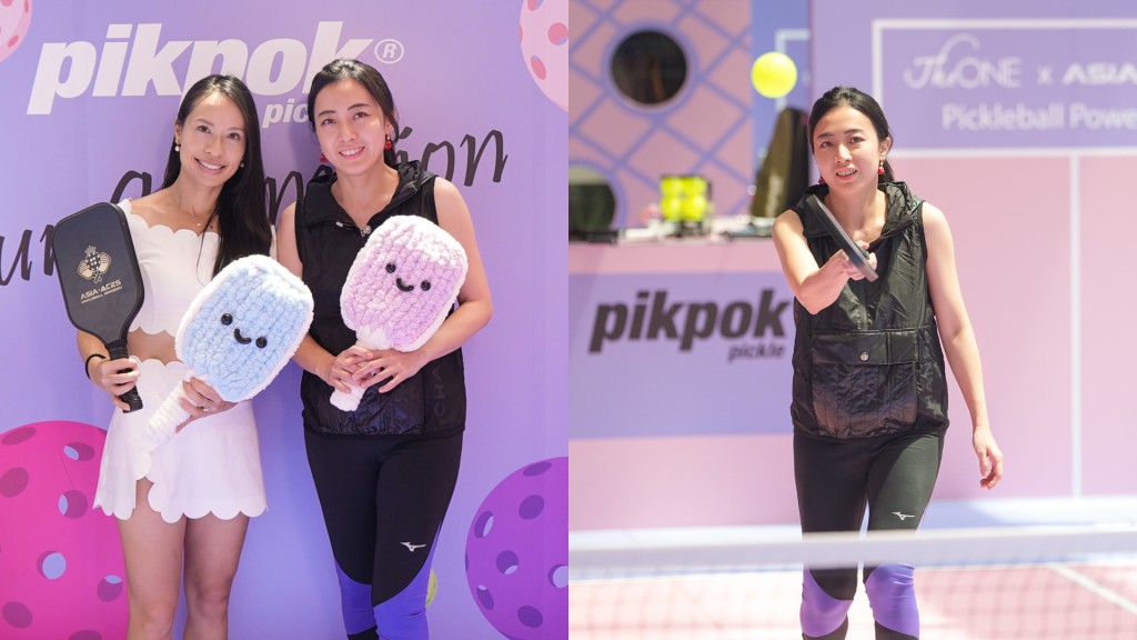 甘比激罕運動look現身夥拍「前網球一姐」陳詠悠打Pickleball     特製鈎織特別版球拍別具創意