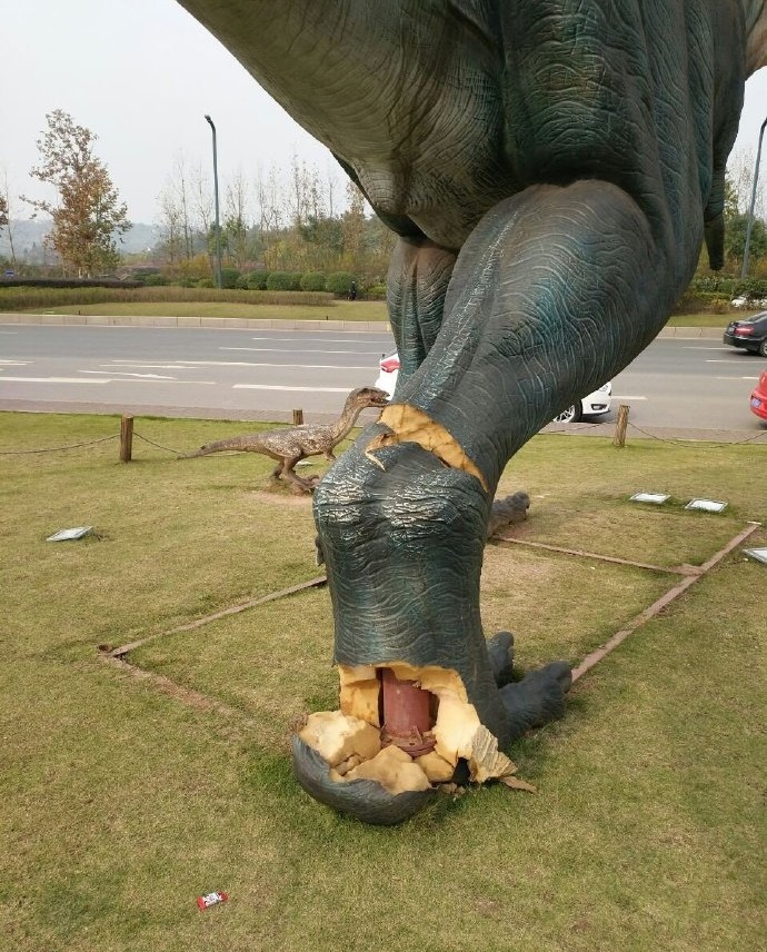 腳跟「撕裂」,露出骨架。