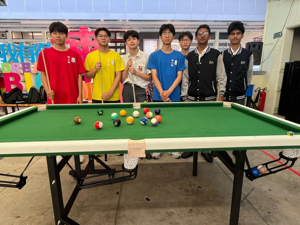 除了「共融展」外，我校最近在校园内添置了两张桌球枱，并即将举办首届个人桌球比赛。（作者提供）